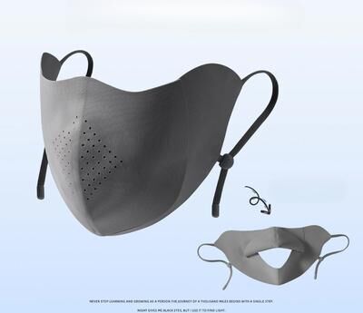 USA Free Shipping Shop UV Protection Ice Silk Face Mask With Drinking Opening For Cycling, Driving & Outdoor Summer Wear grey