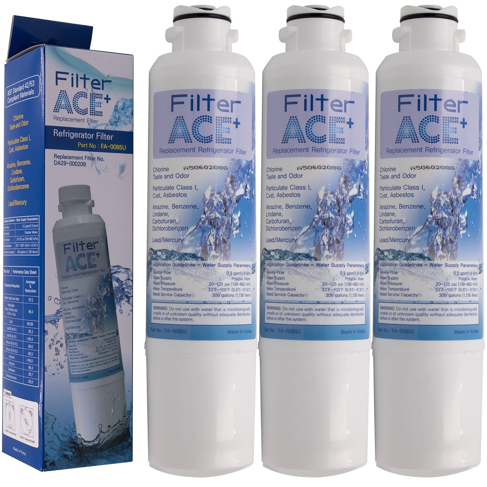 3-Pack Waterfilter voor Koelkast