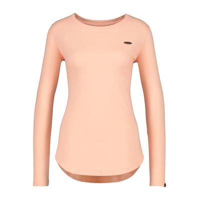 Langarmshirt ALIFE & KICKIN, Damen, Gr. XS, rosa (mellow peach melange), 60% Baumwolle, 40% Polyester, Rundhals, Shirts Langarmshirt, Figurnah geschnittenes Longsleeve Shirt mit Rundhalsausschnitt