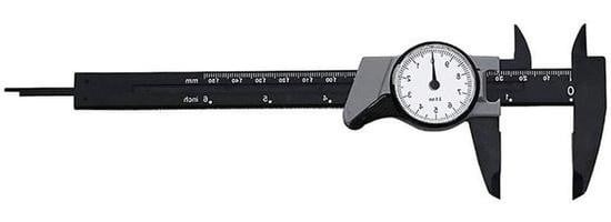 WAN Precisie schuifmaat voor interne metingen met schokbestendig display 0-150 mm Zwart grijs
