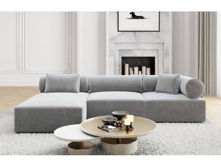Couch Laguardia L-Form in Stoff