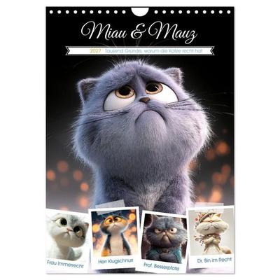 Miau & Mauz (Wandkalender 2027 DIN A4 hoch), CALVENDO Monatskalender