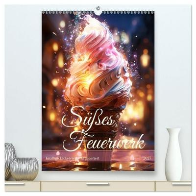 Süßes Feuerwerk (hochwertiger Premium Wandkalender 2027 DIN A2 hoch), Kunstdruck in Hochglanz