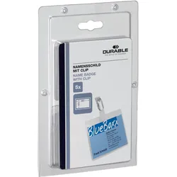 DURABLE Namensschilder transparent 9 cm x 6 cm