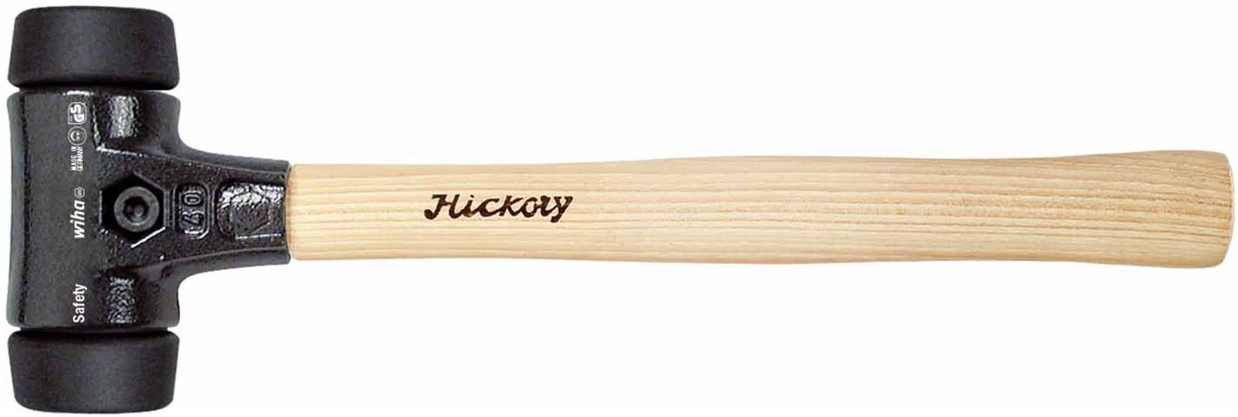 Wiha Schonhammer Safety mittelweich/mittelweich mit Hickory-Holzstiel, Rund-Schlagkopf 50 mm (26432)