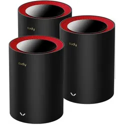 Cudy M3000 3-Pack Dual-Band (2,4 GHz/5 GHz) Wi-Fi 6 (802.11ax) Schwarz, Rot 1 Intern