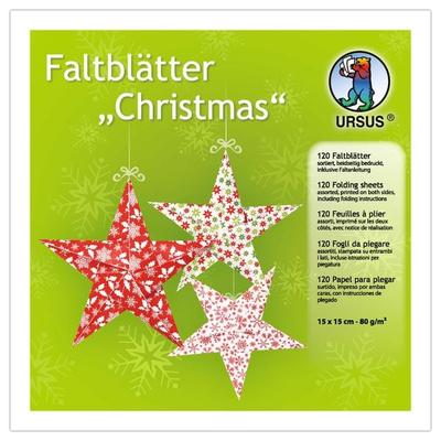 URSUS Faltblätter 'Christmas', 15 x 15 cm