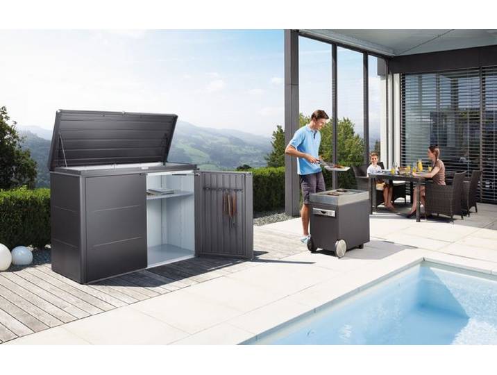 Garten-Highboard 160 cm Dunkelgrau Stahl