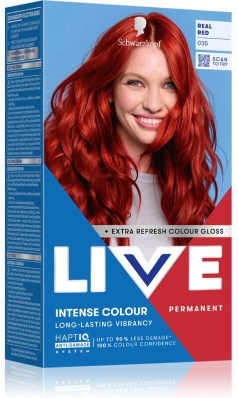 Schwarzkopf LIVE Intense Colour coloration cheveux permanente teinte 035 Real Red 1 pcs
