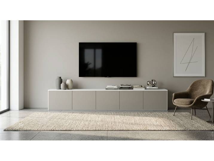 Schlichtes Lowboard von Pickawood MDF Beschichtet MDF Weiß matt