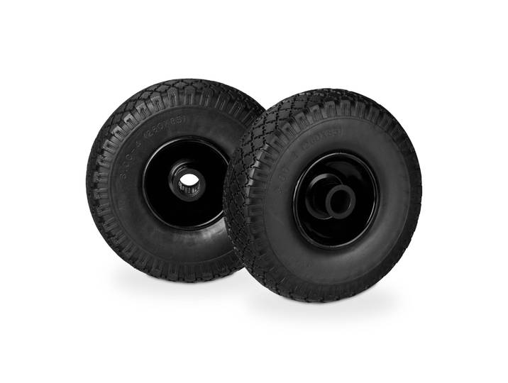 Sackkarrenrad Vollgummi 2er-Set Schwarz
