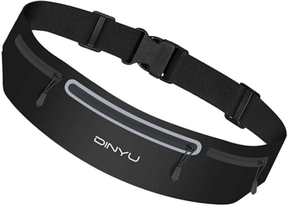 INF Sport-Lauf-Taillentasche – Leichter, wasserdichter Polyester-Gürtel für Handy, Schlüssel und Outdoor-Training Schwarz