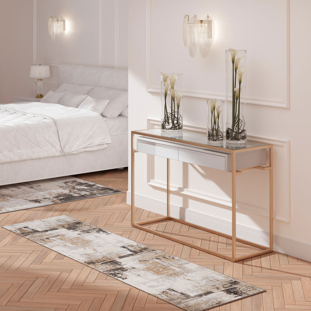 Kukoon Hatton Abstract Area Rug Beige Rectangle 190 x 280cm