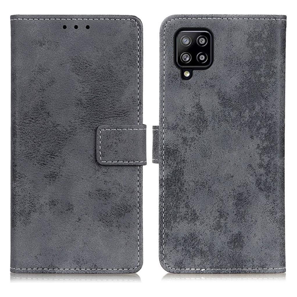 Cover-Discount Galaxy A22 4G - Vintage Etui Wildleder Optik grau (Samsung Galaxy A22) (101236015B)