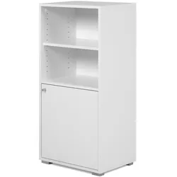 REGAL weiß 46 x 97 cm, Standregal mit 4 Fächern
