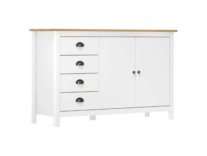 Buffet Hill Range Gris 85x37x170 5cm - Bois de pin Buffet Hill Blanc 130x40x80cm - Bois de pin solide ABHT 1764831