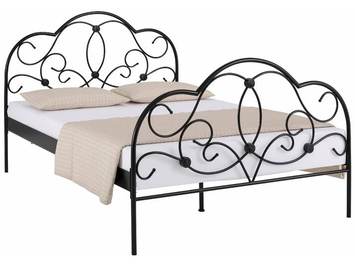 Metallbett HOME AFFAIRE TOPSELLER , schwarz, L:205cm, Betten, Metallbett, mit aufwendiger Verzierung, romantischer Stil