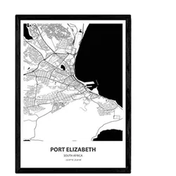 POSTER Karte Von Port Elizabeth - Südafrika A3 Rahmenlos