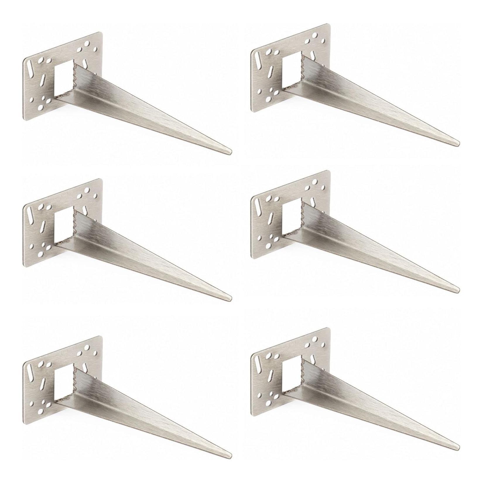 Novatool 6 x Gartenspies 10 x 6 x 18 cm Edelstahl Profi Bodenanker für Lampen Bodenhülse Erdanker Gartenspiess Gartenspieße Gartenzubehör Steckdosensäulen Erdnagel Erdbefestigung Stahl
