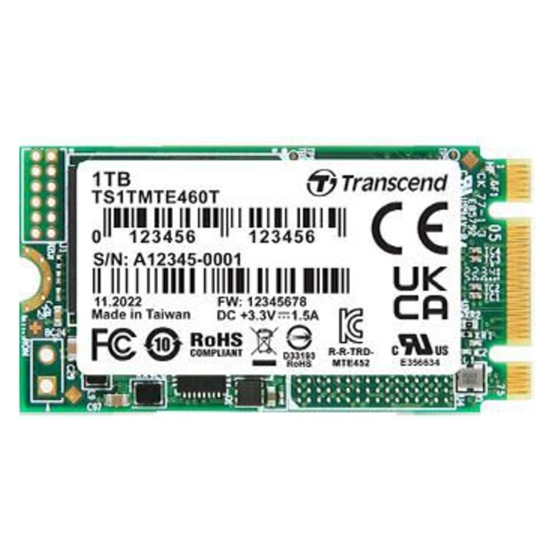 Transcend MTE460T 256GB Interne M.2 PCIe NVMe SSD 2242 PCIe NVMe 3.0 x2 Retail TS256GMTE460T (256 GB, M.2 2242) (TS256GMTE460T)