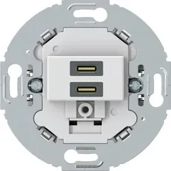 Hager WTS4155WM USB Ladesteckdose Unterputz, C+C PD 20W, runder Tragring, polarweiß matt
