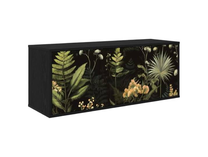 Makastle Wandmontierter TV-Schrank Schwarz 102x33x40 cm