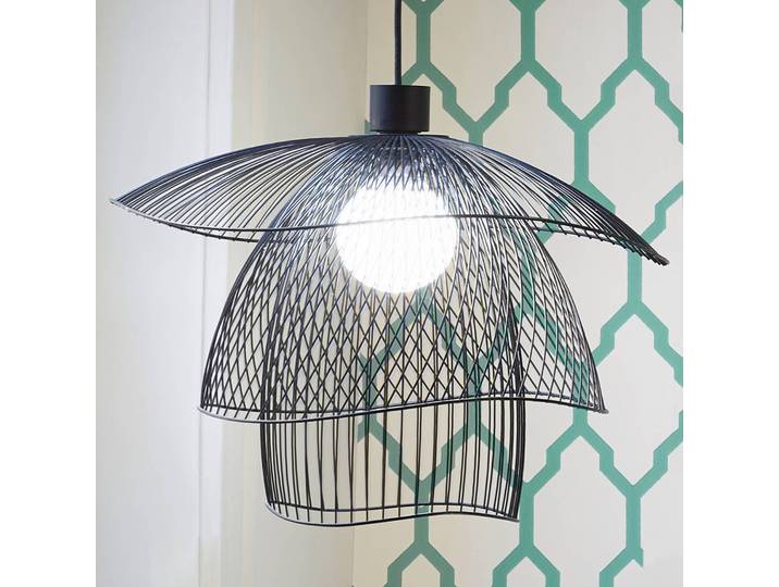 Forestier Designer Hängeleuchte Papillon S, dimmbar, schwarz, für Wohn- / Esszimmer, Metall, Design