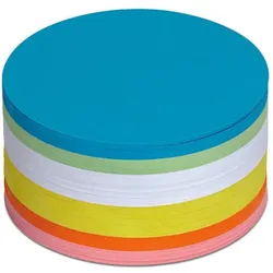 MAUL Moderationskarten Ø 9,5 cm blau, grün, rot, orange, gelb, weiß