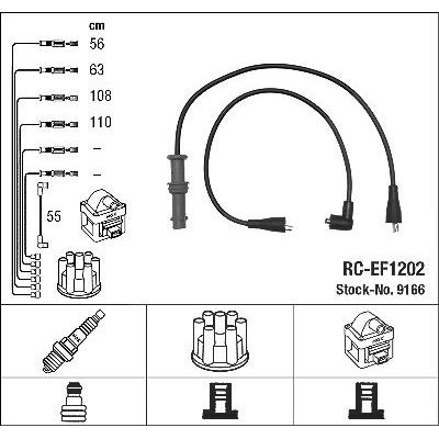 Ngk Zündleitungssatz [Hersteller-Nr. 9166] für Subaru