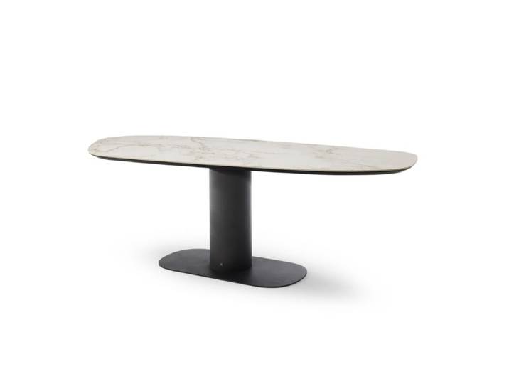 Musterring Navarra Esstisch mit organisch geformter Platte aus Dekton - 200 Ausziehfunktion Modern, Zeitlos