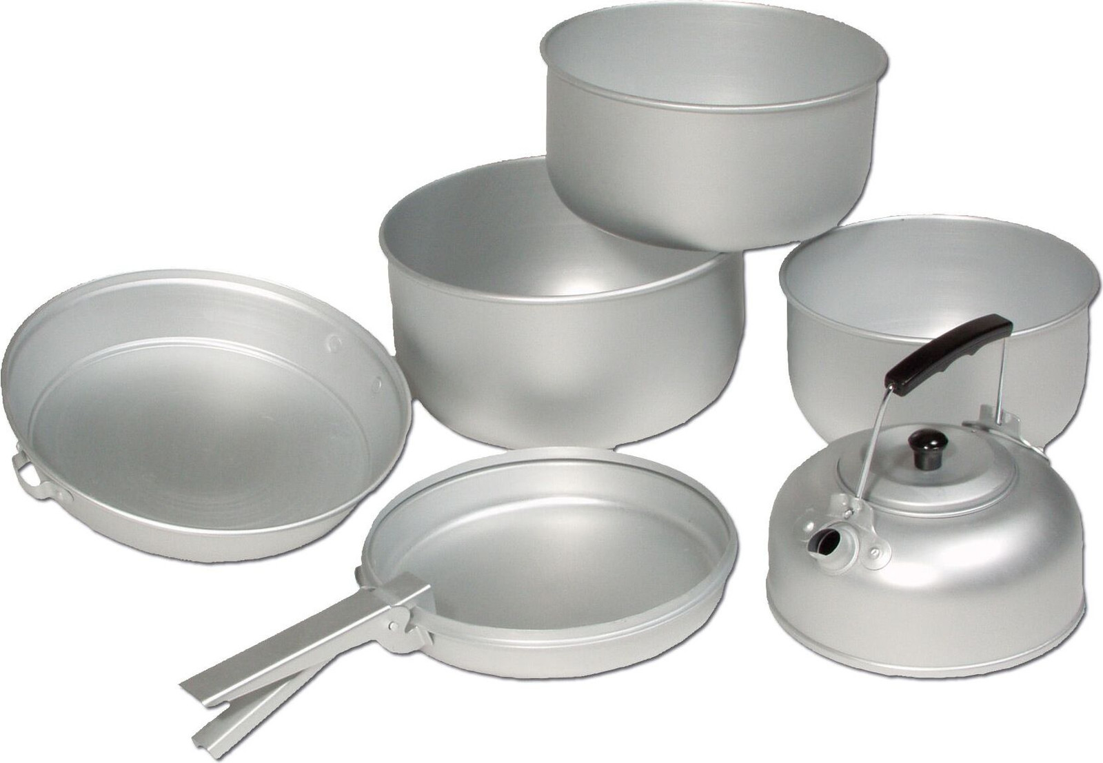 6-delige aluminium kookset inclusief theeketel