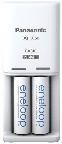 Panasonic Compact BQ-CC50 +2x eneloop AA Rundzellen-Ladegerät NiMH Micro (AAA), Mignon (AA)