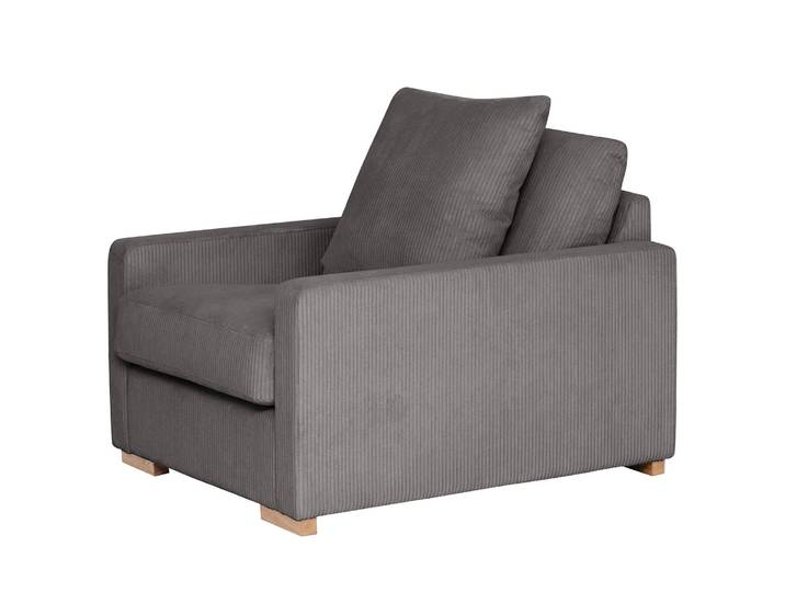 Sessel Lennox Grau Cordstoff Lola 95 x 89 x 110cm