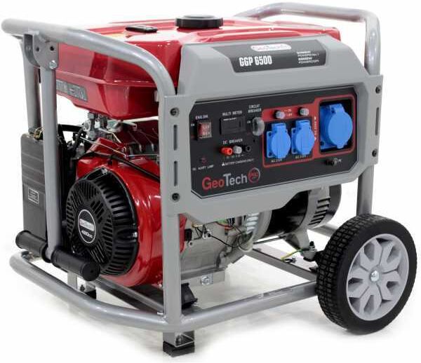 GeoTech Pro GGP 6500 - Generatore di corrente carrellato con AVR 5.4 kW - Continua 5 kw Monofase