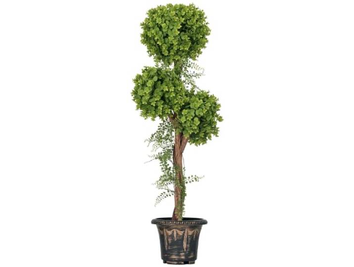 HOMCOM Arbre Artificiel Buis avec 3 Boules 115 cm Vert Plante Artificielle\, Pot Inclus\, Intérieur et Extérieur\, Aucun Assemblage Nécessaire