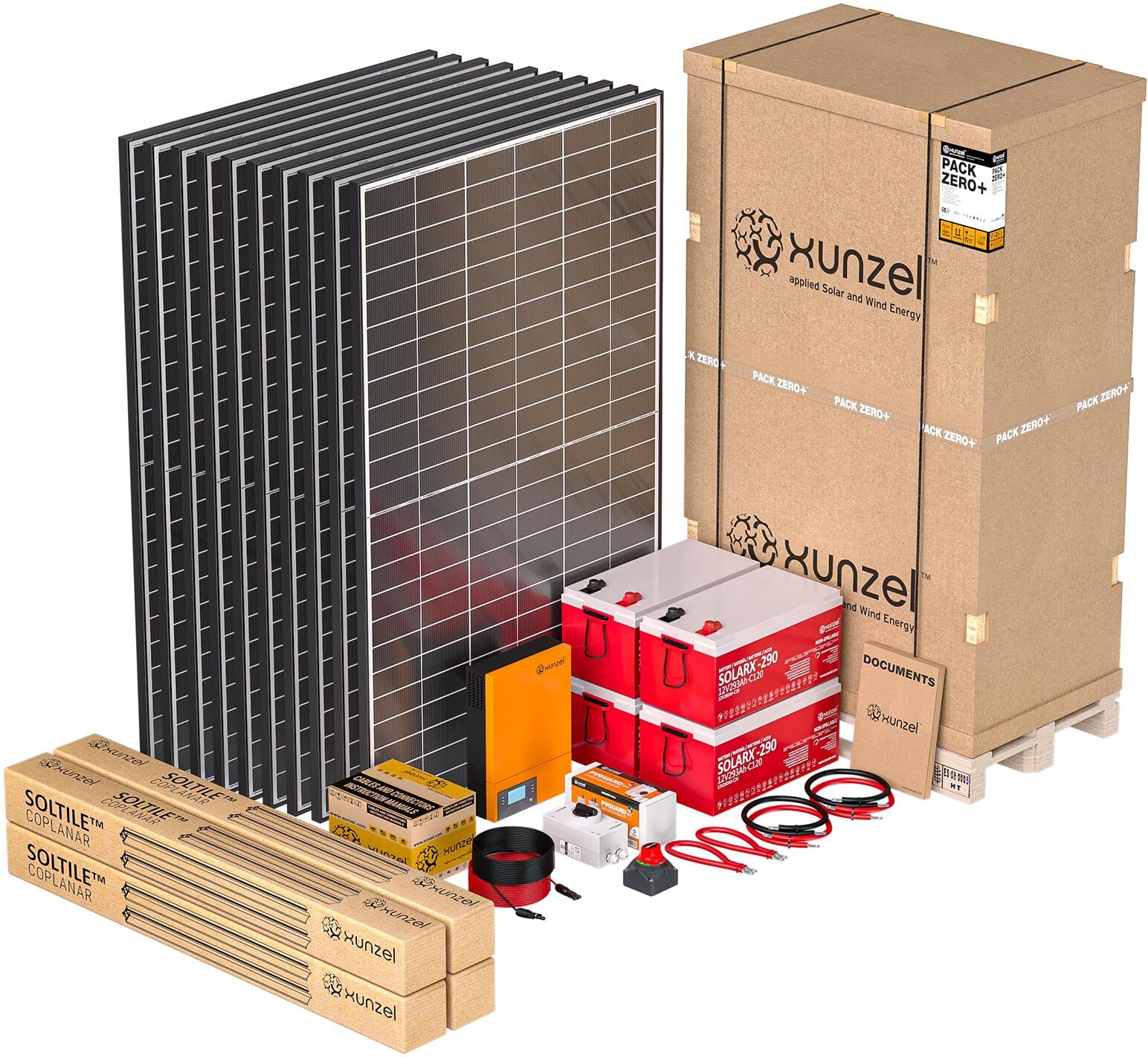 Xunzel Kit Solar PACK ZERO+ EQX2700 con Soportes.