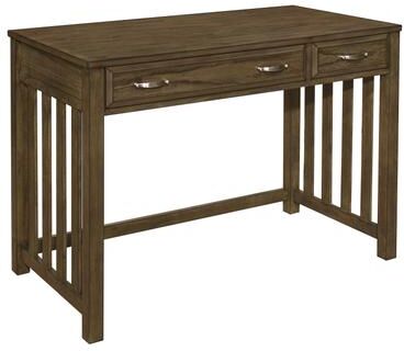 Benjara Belinda Writing Computer Desk, 2 Drawers, Rustic Brown Veneer, 44 Inch