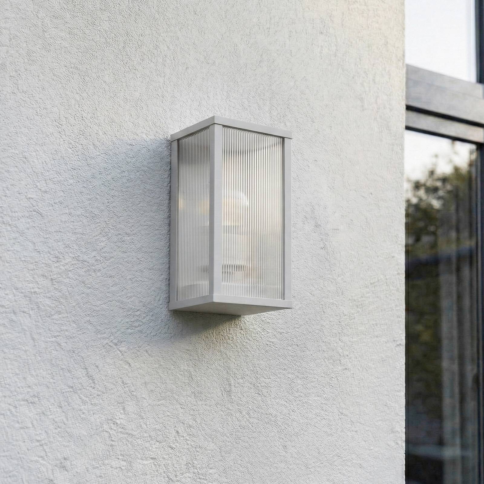 Außenwandleuchte Peldar Lindby, dimmbar, alu / grau / zink, Aluminium, Modern, Wandleuchte außen