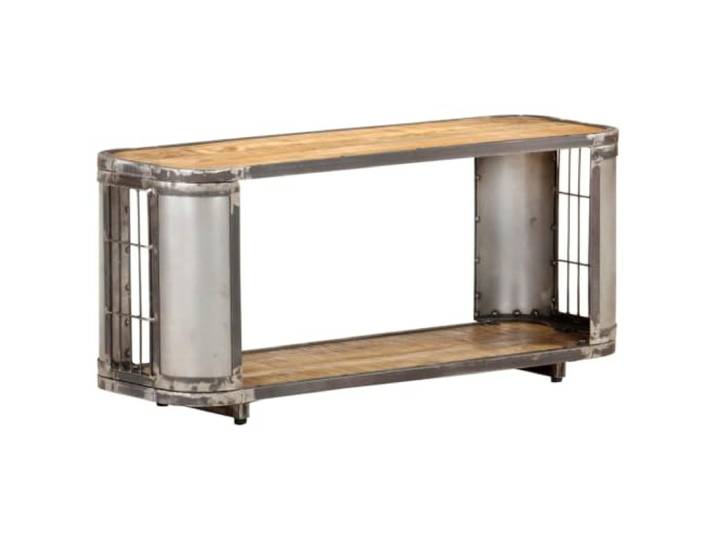 GHVBNMF TV-Schrank Massivholz Mango 90x30x40 cm Lowboard Kompaktes Lowboard aus solidem Mangoholz mit offenem Fach fuer Unterhaltungselektronik im Wohnzimmer.