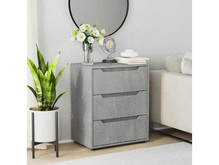 Moderne Buffet/Commode BURKE Armoire de rangement VISNES gris béton 60x40x73 cm bois d'ingénierie AA2782