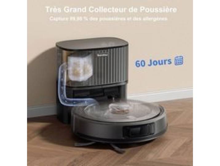 Aspirateur laveur speciale poil animaux robot aspirateur sans fil laveur de sol batterie 2600mAh 120min autonomie WiFi App et