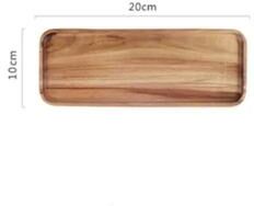 Inspired Living Elegant Acacia Wood Serving Tray For Coffee, Tea & Snacks 20cm