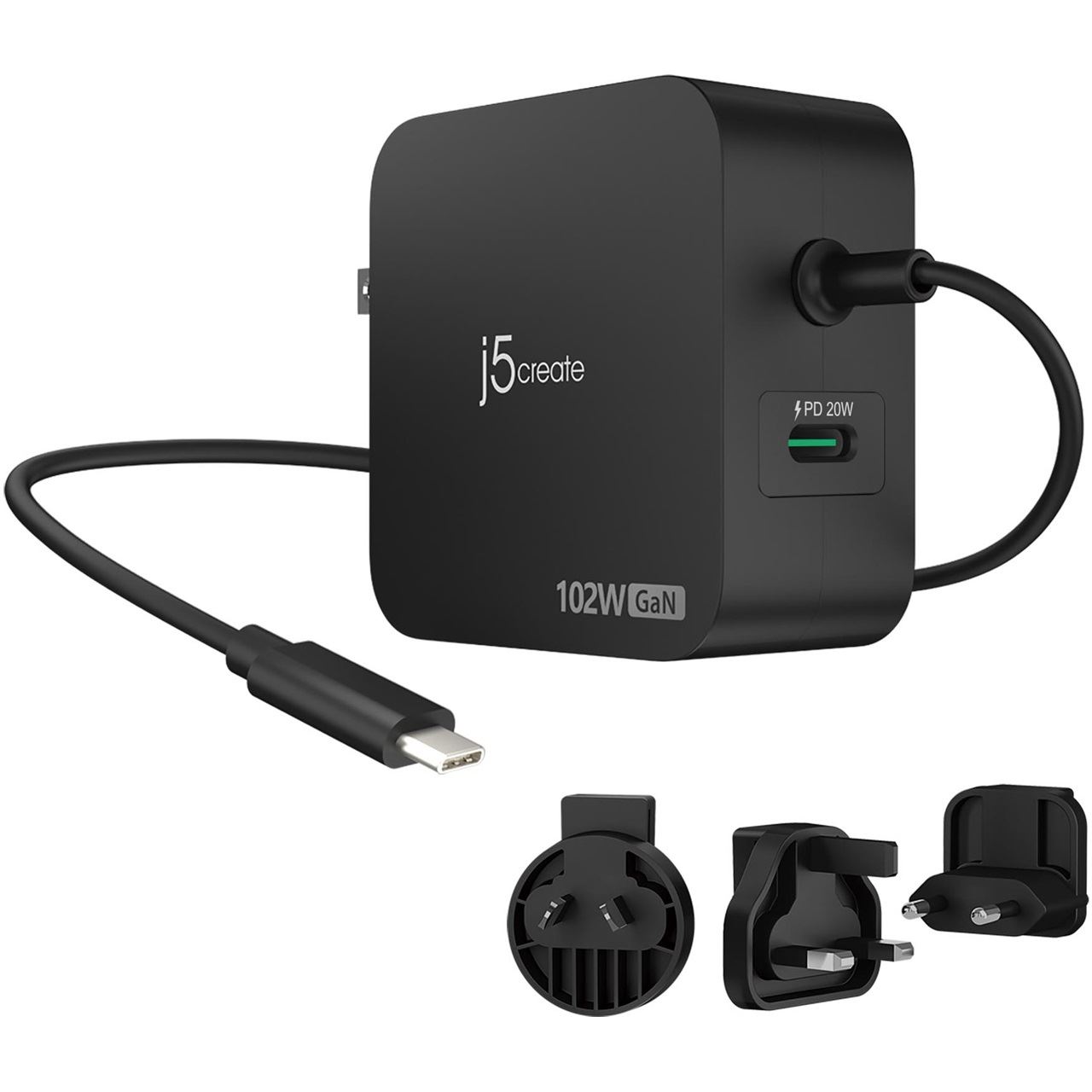J5CREATE 102W GAN PD USB-C 2-PORT