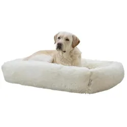 Kerbl Kuschelbett Fluffy, Creme, 60x40cm (Hund), Hundebett + Katzenbett