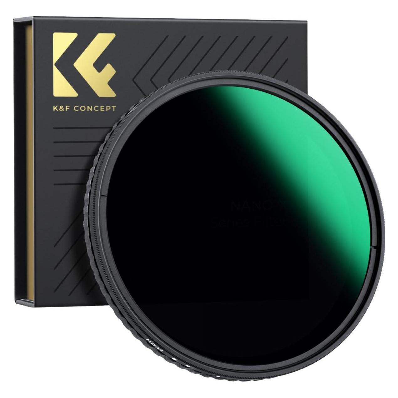 K&F Concept 43MM Variable ND8ND128,HD,Waterproof, Anti Scratch, 28 Layers Green Coated, without Black Cross (43 mm, ND- / Graufilter) (KF01.1445)