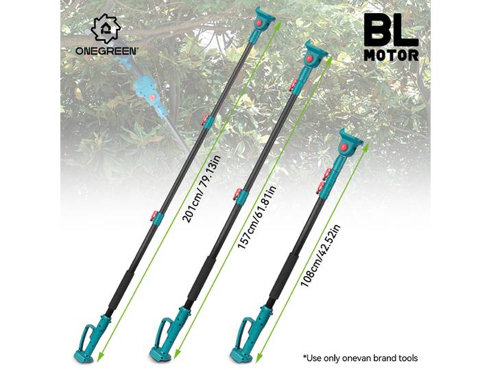 Poteau d'extension de 2.01 mètres adapté à la tronçonneuse électrique à ciseaux, scie à chaîne Rechargeable, scie à main de 6 ou 8 pouces