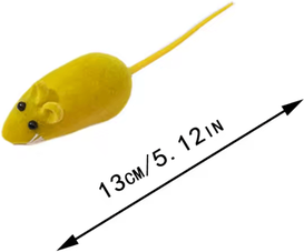 Inspire Curations SqueakMouse Interactive Rubber Cat Toy yellow 1pc