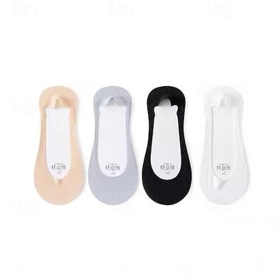 4 Paar Sommer-Liner-Socken in beliebigem Schnitt verhindern das Verrutschen der Ferse unsichtbar