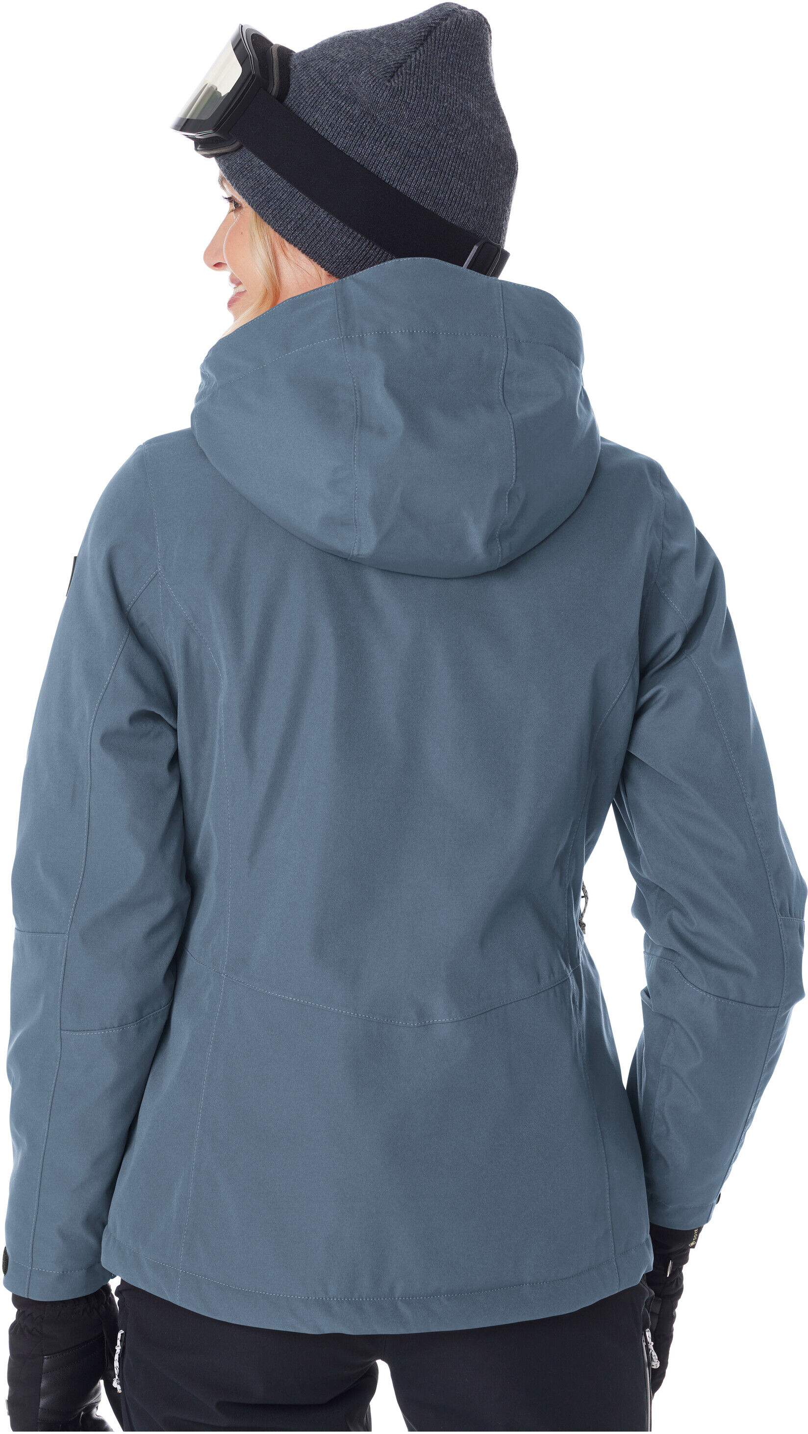 Skijacke KILLTEC "KSW 276 WMN SKI JCKT", Damen, Gr. 44, blau (stahlblau), Obermaterial: 100% Polyester.Futter: 100% Polyamid.Füllung: 100% Polyester, Jacken Skijacke, Wasserdichte Damenjacke mit Schneefang, Atmungsaktivität und Taschen stahlblau 44