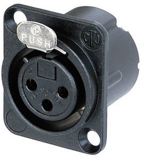 Neutrik NC3FD-LX-B XLR-Steckverbinder Flanschbuchse, Kontakte gerade Polzahl: 3 Schwarz 1St.